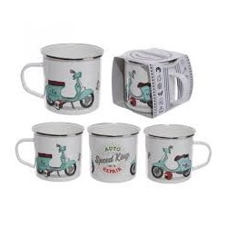 Gadget / Merchandise-Urban Rider Scooter Retro Enamel Mug (Tazza in metallo Smaltata)