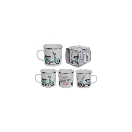 Gadget / Merchandise-Urban Rider Scooter Retro Enamel Mug (Tazza in metallo Smaltata)