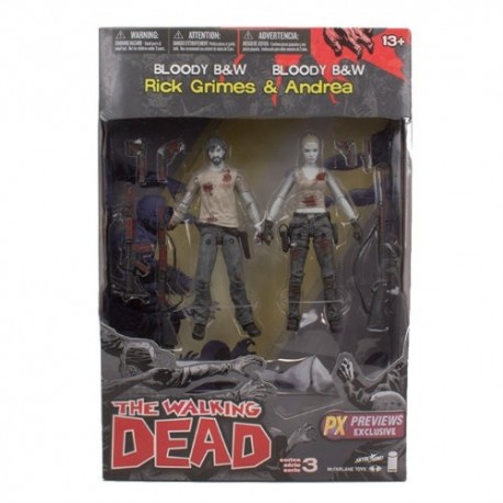 Walking Dead-Rick Grimes & Andrea (Bloody B&W)