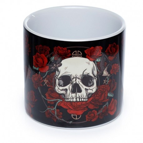 Skull Collection-Skulls + Roses Planter (Vaso da Interno in Ceramica Piccolo)