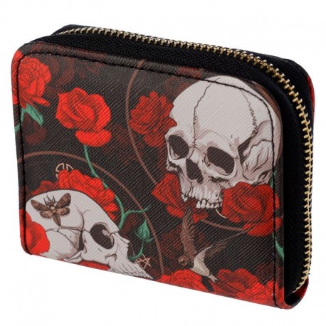 Skull Collection-Skulls + Roses Coin Purses (Portafoglio Piccolo)