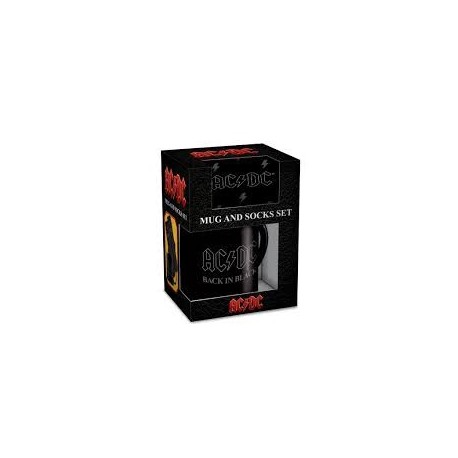 AC/DC-Back In Black Mug And Socks Set (Set Tazza E Calze)